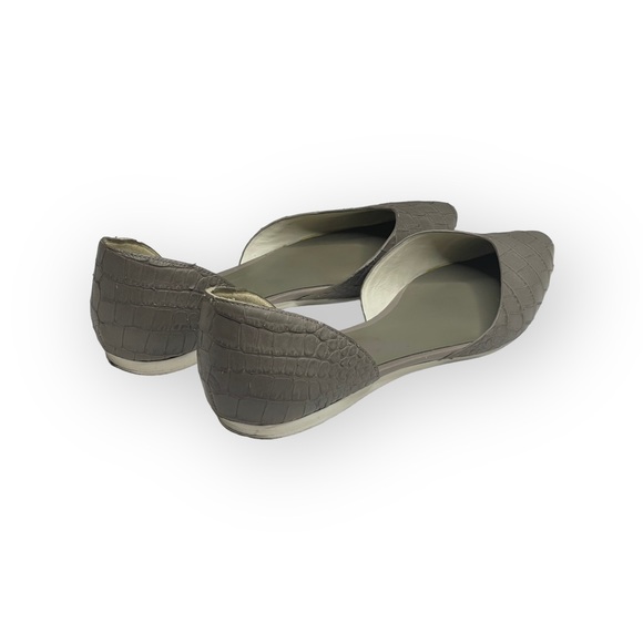 Vince ❃ Tara D’Orsay Pointy Toe Ballet Flat ❃ Embossed Leather ❃ Taupe Grey ❃ 39 - Picture 5 of 16